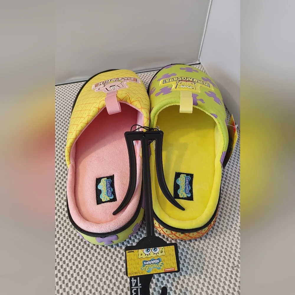 SpongeBob SquarePants and Patrick Star Men's Size 13-14 Bounce Scuff Slippers